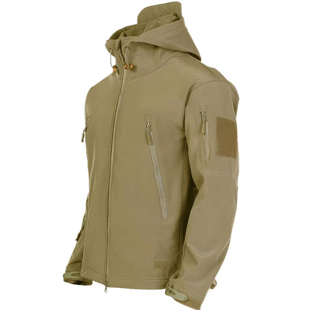 Military Shark Skin Soft Shell Jackets Men Tactical Windproof Waterproof Jacket Men Army Combat Jackets Mens Hooded Bomber Coats